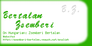 bertalan zsemberi business card